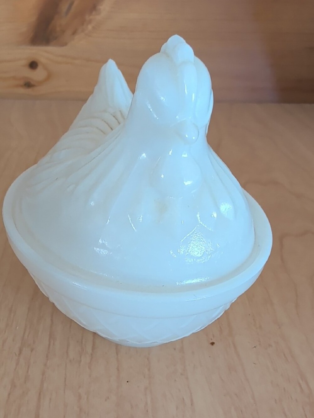 VTG. Hazel Atlas White Milk Glass Hen on Nest Trinket Dish - White - Picture 2 of 11